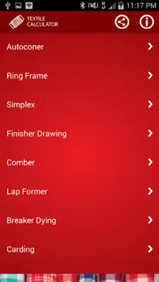 Textile Calculator android App screenshot 1